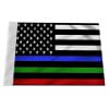 Police Military and Fire Thin Line USA Blue Green Red Line Motorcycle Flag - 10"x15"